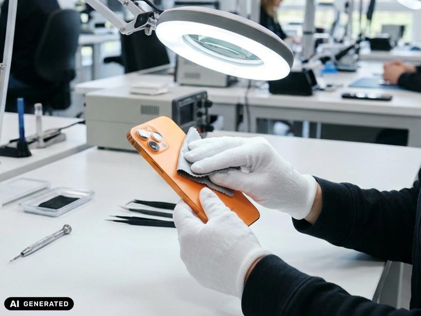 iPhone wird professionell gereinigt